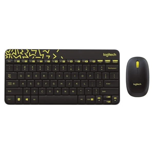 Logitech MK240 Nano Wireless Keyboard and Mouse Combo (Black and Yellow)