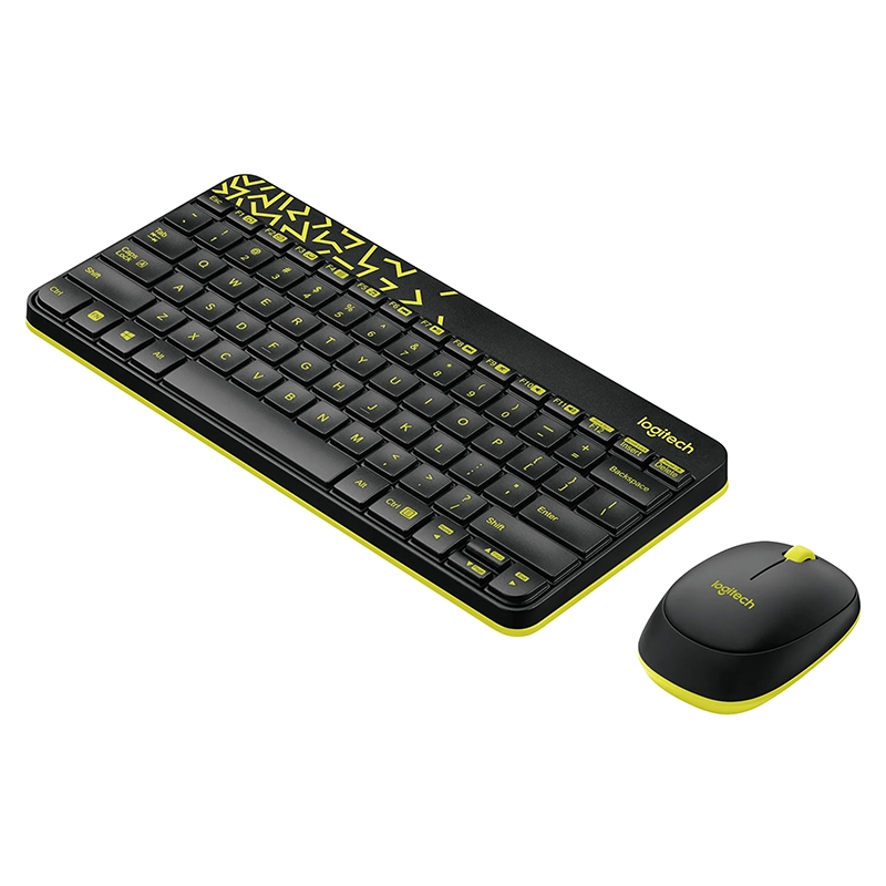 Logitech MK240 Nano Wireless Keyboard and Mouse Combo (Black and Yellow) - Image 3