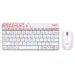 Logitech MK240 Nano Wireless Keyboard and Mouse Combo (White and Red)