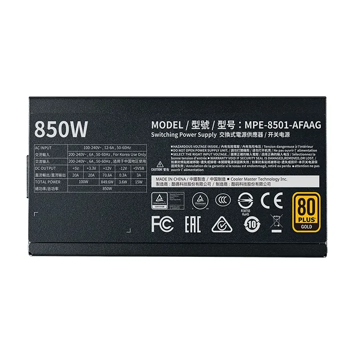 Cooler Master MWE 850 Gold V2 Power Supply - Image 6