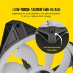 Corsair iCue QL140 RGB 140mm Dual Fan Kit with Lighting Node CORE - Image 5