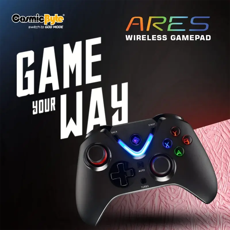 Cosmic Byte Ares Wireless Gamepad for PC (Black) - Image 2