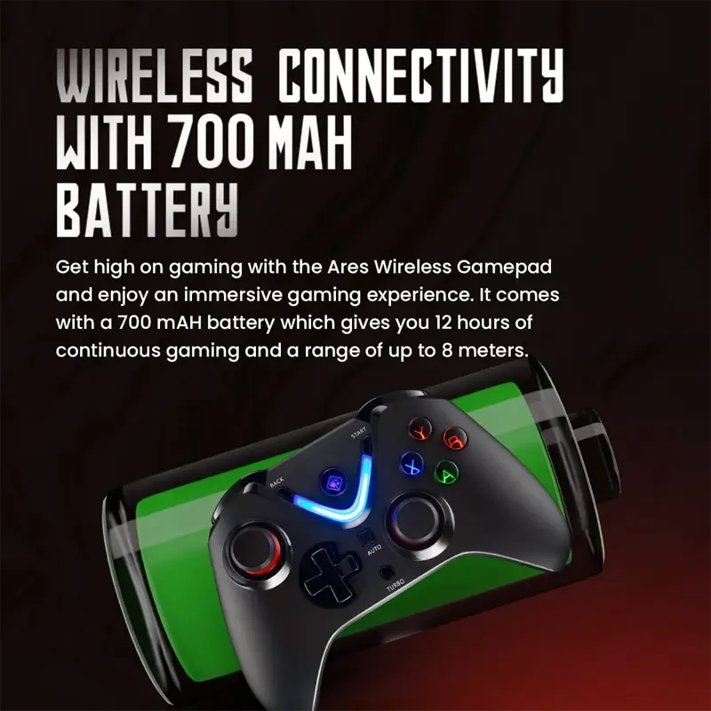 Cosmic Byte Ares Wireless Gamepad for PC (Black) - Image 7