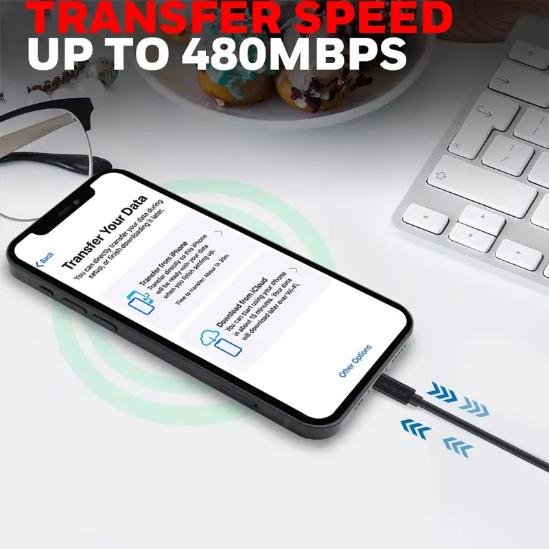 Honeywell USB to Lightning Charge and Sync Cable (Non-Braided, Black) - Image 2