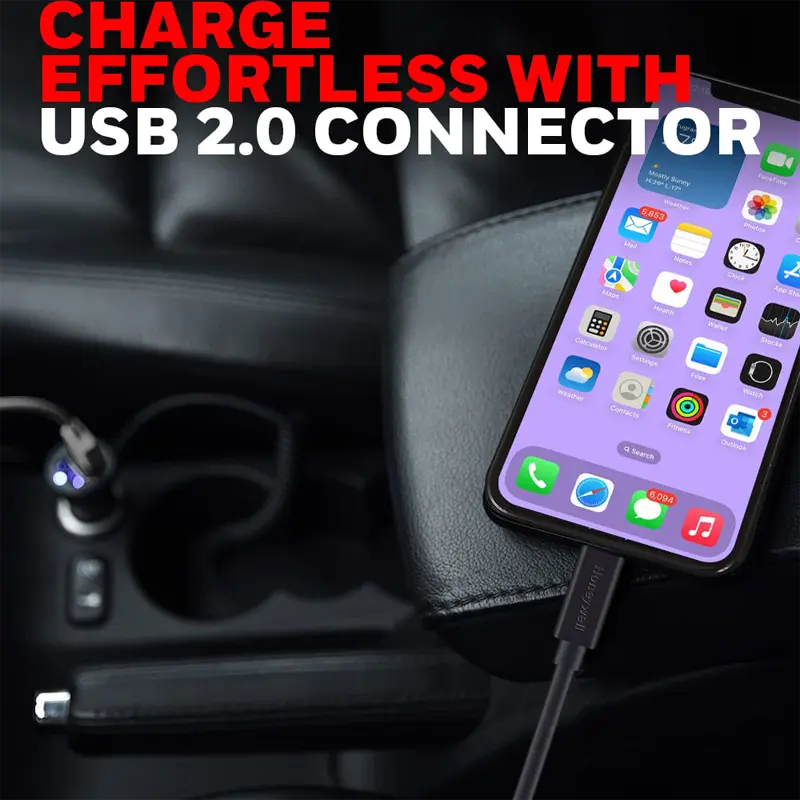 Honeywell USB to Lightning Charge and Sync Cable (Non-Braided, Black) - Image 5