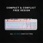 Rapoo GK500 White Mechanical Gaming Keyboard (Blue Switch) - Image 4