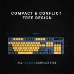 Rapoo V500 Pro Mechanical Gaming Keyboard (Yellow-Blue) - Image 2