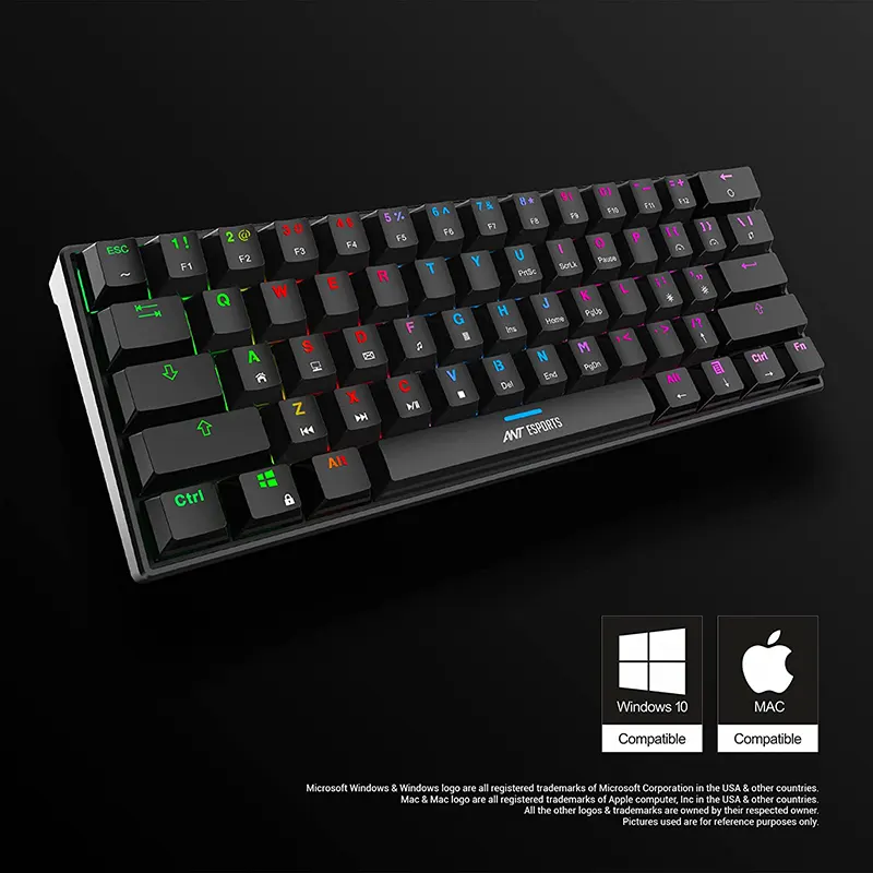 Ant Esports MK1300 Mini Wired Mechanical Gaming Keyboard with Red Switches - Image 2