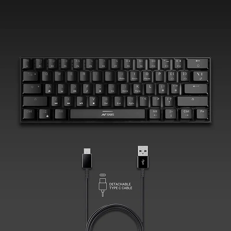 Ant Esports MK1300 Mini Wired Mechanical Gaming Keyboard with Red Switches - Image 4