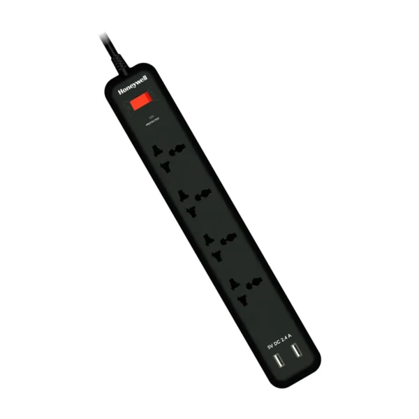 Honeywell 4 Socket Surge Protector with 2 USB Ports