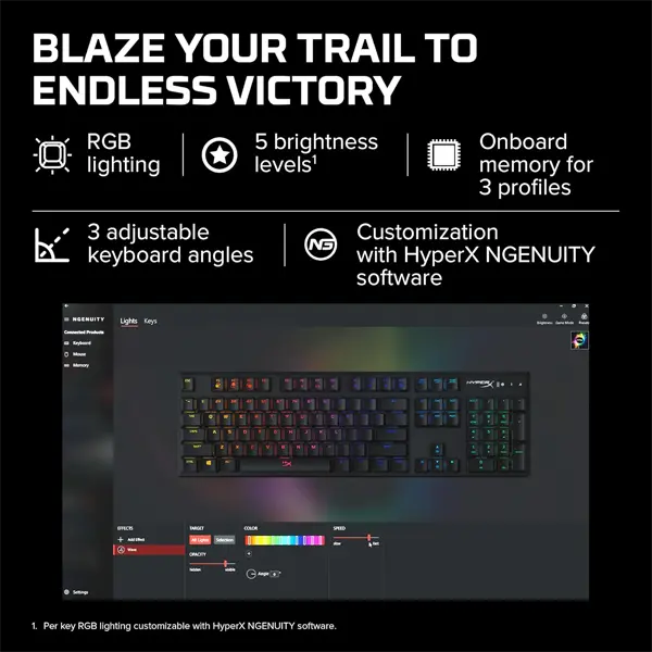 HyperX Alloy Origins Mechanical Gaming Keyboard (Blue Clicky) - Image 4