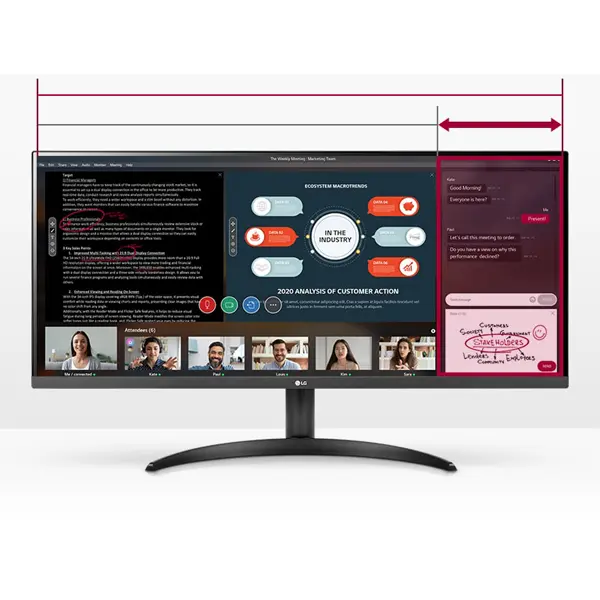LG 34WP550-B 34-inch FHD IPS UltraWide Monitor with 95% sRGB - Image 2