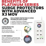 Honeywell Platinum 5 Socket Surge Protector with 2 USB Ports - Image 3
