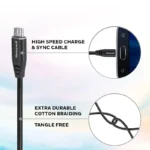 Honeywell USB 2.0 to Micro USB Braided Cable (1.2 Meters) - Image 6