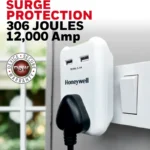 Honeywell Single-Socket Travel Surge Protector with Two USB Ports - Image 2