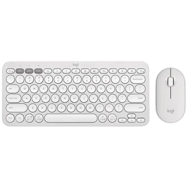 Logitech Pebble 2 Bluetooth Keyboard and Mouse Combo (Tonal White)