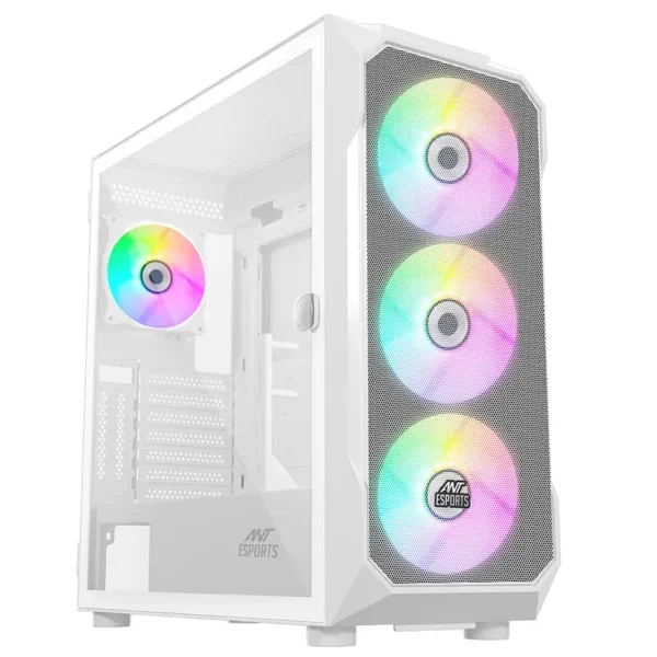 Ant Esports ICE-410TG ARGB Mid Tower Case (White)