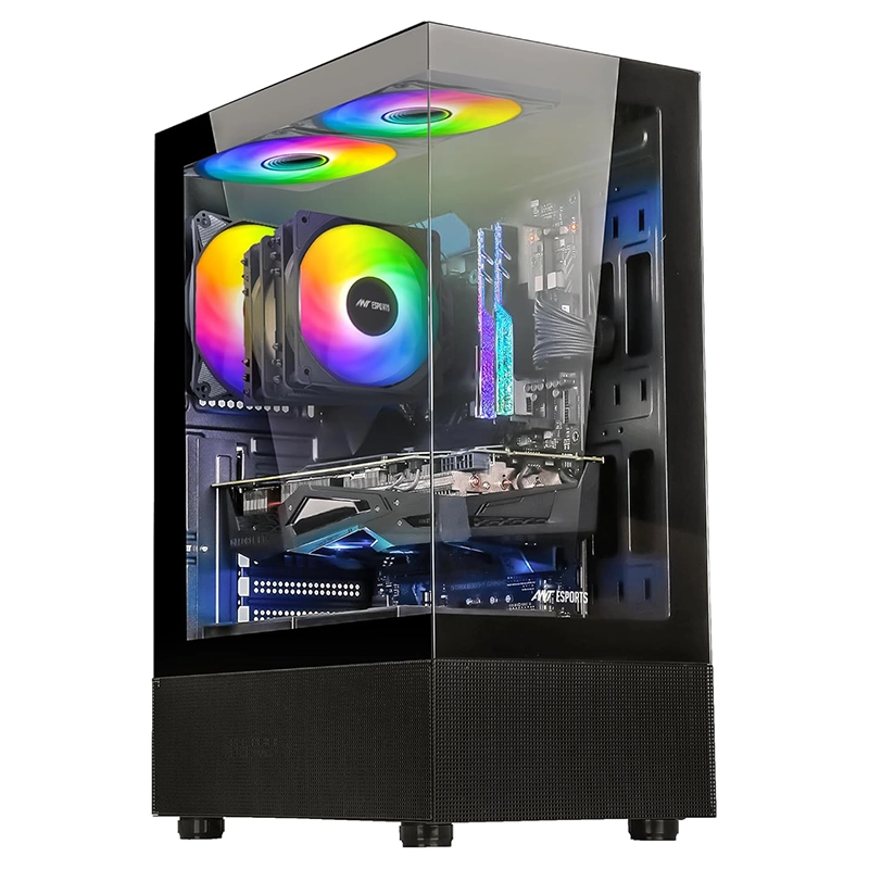 Ant Esports Crystal X2 ARGB Mid Tower Case (Black) - Image 1