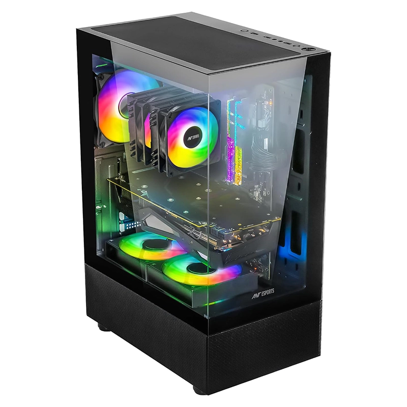 Ant Esports Crystal X2 ARGB Mid Tower Case (Black) - Image 2