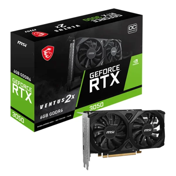 MSI GeForce RTX 3050 Ventus 2X E OC 6GB GDDR6 Graphics Card