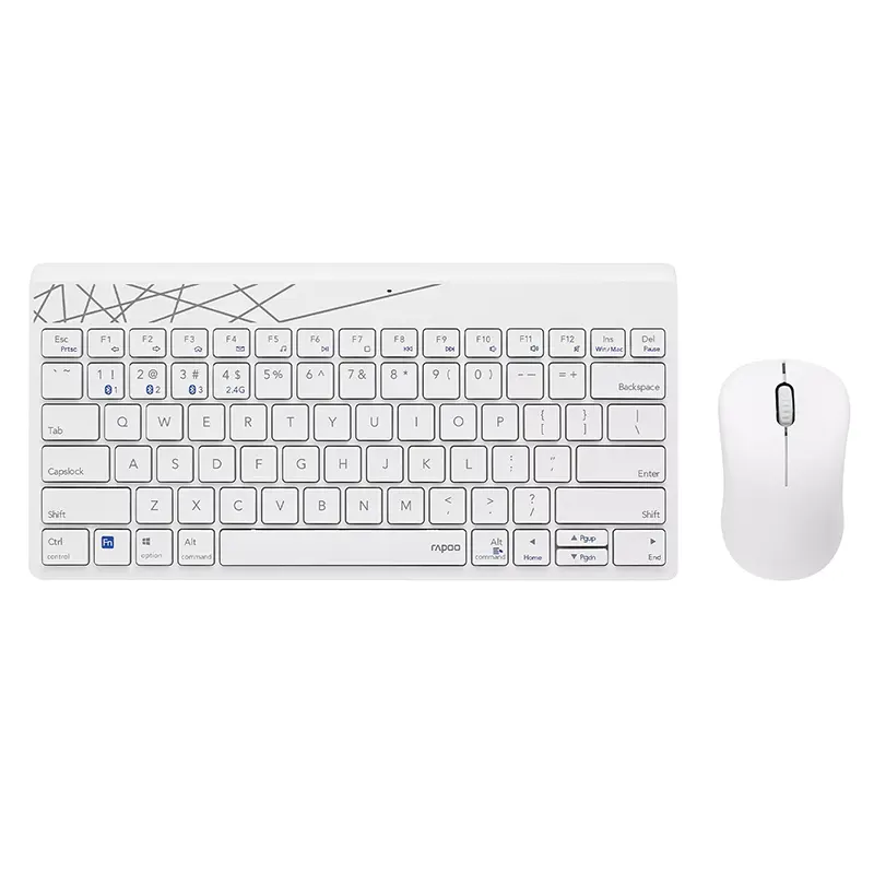 kc_computers_rapoo_8000m_multi_mode_wireless_desktop_combo_white_1 Rapoo 8000M Multi-Mode Wireless Bluetooth Keyboard Mouse Combo (White) - Image 1