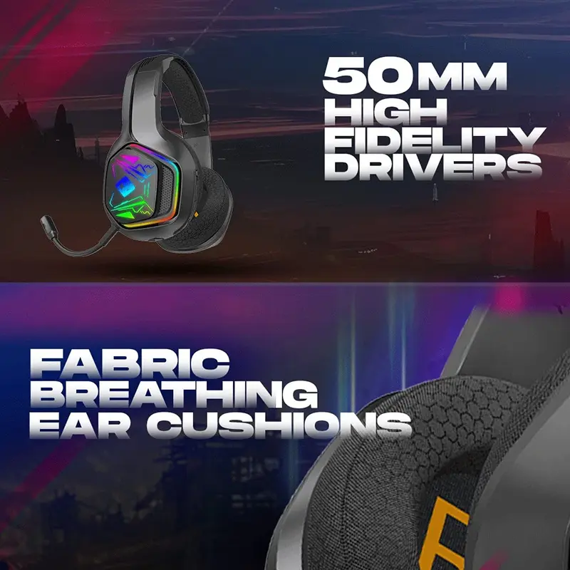 Cosmic Byte Immortal 2.4GHz Wireless Bluetooth + Wired Gaming Headset - Image 2