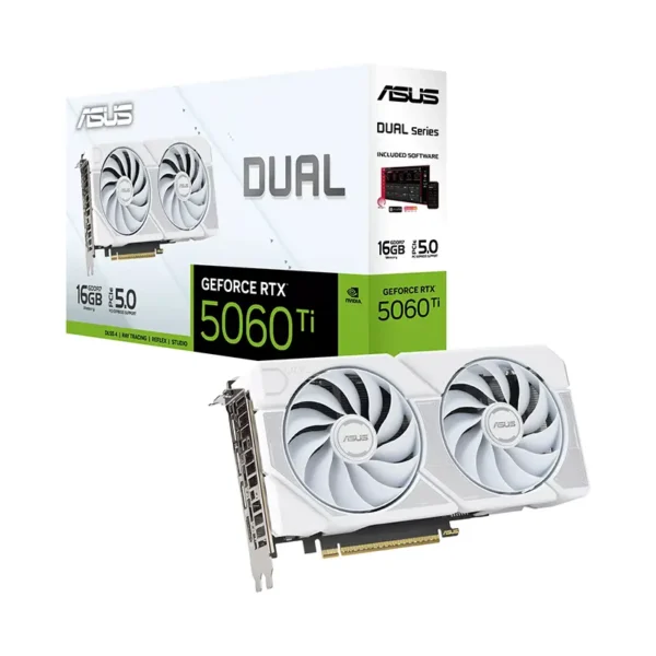 ASUS Dual GeForce RTX 5060 Ti White 16GB GDDR7 Graphics Card