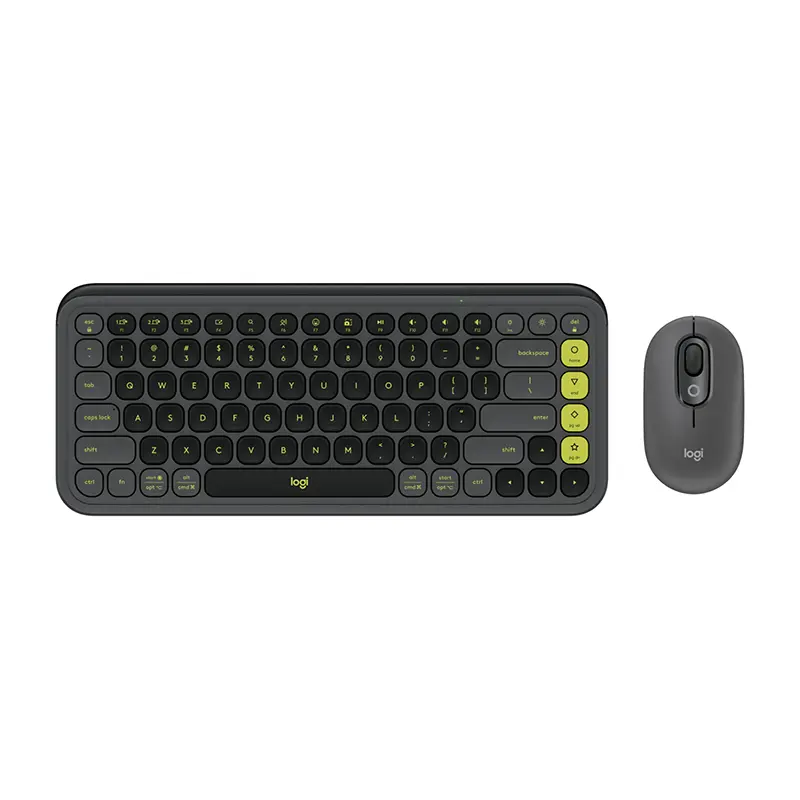 Logitech POP Icon Keyboard and Mouse Combo (Graphite and Green) - Image 1