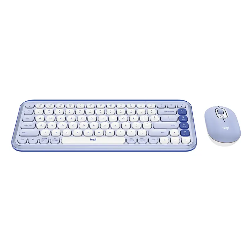 Logitech POP Icon Keyboard and Mouse Combo (Lilac and Off White) - Image 2