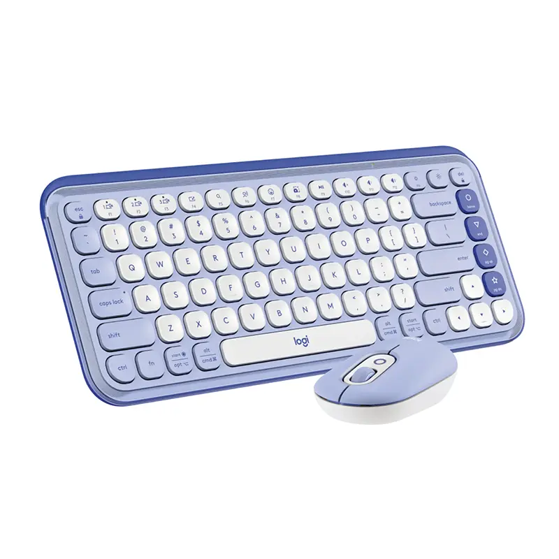 Logitech POP Icon Keyboard and Mouse Combo (Lilac and Off White) - Image 3