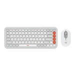 Logitech POP Icon Keyboard and Mouse Combo (Off White and Orange)