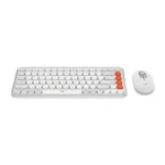 Logitech POP Icon Keyboard and Mouse Combo (Off White and Orange) - Image 2