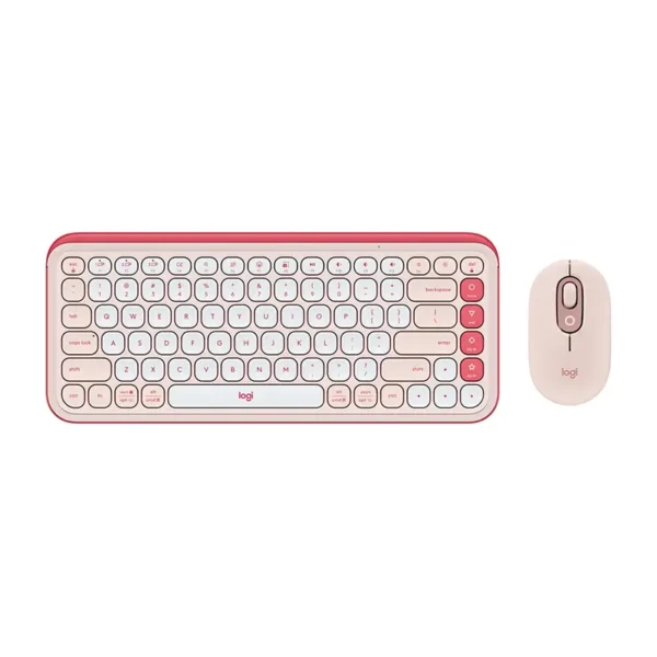 Logitech POP Icon Keyboard and Mouse Combo (Rose and Off White)